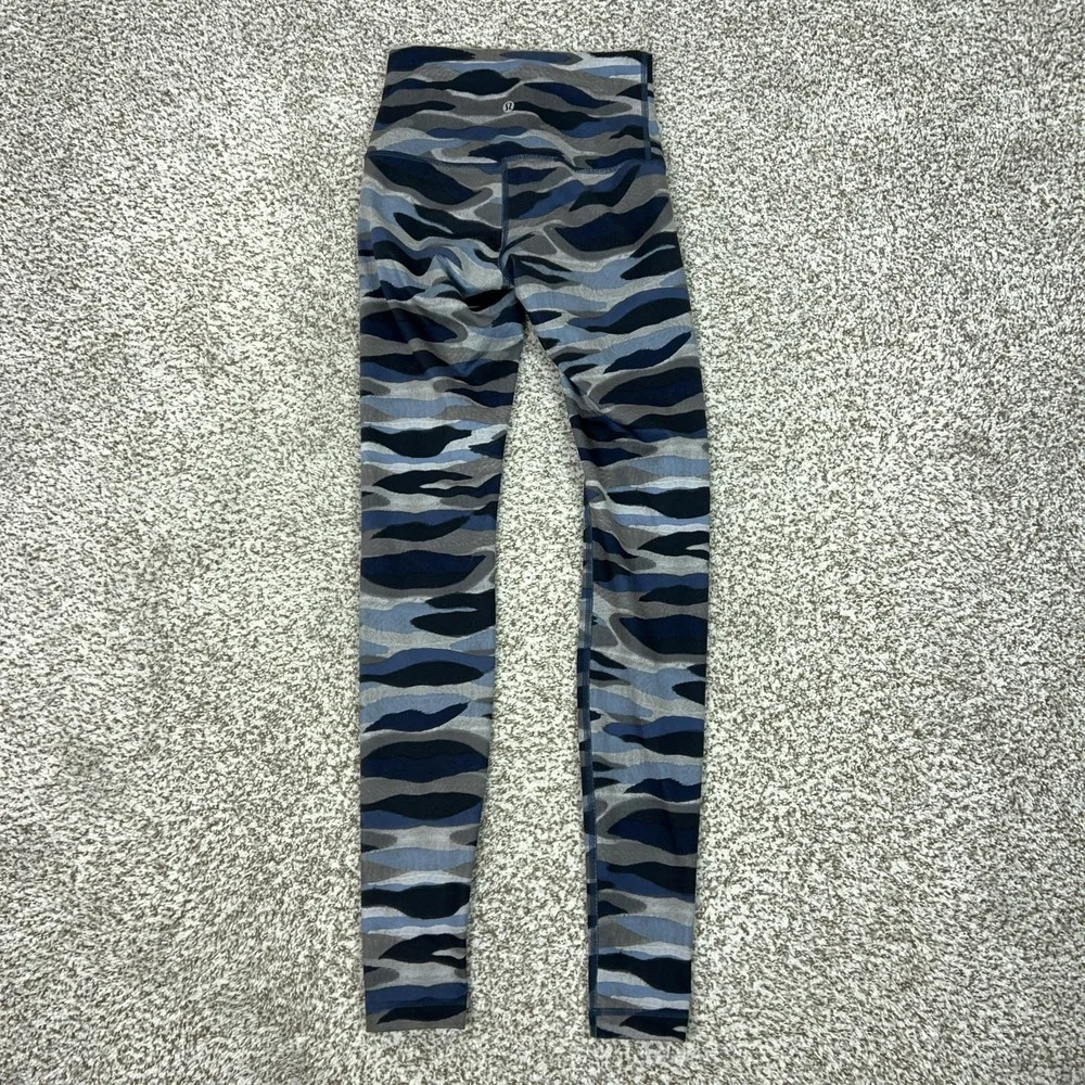 Lululemon Pants Womens 4 Blue Camo Align Mid Rise Leggings Yoga Gym‎ Workout